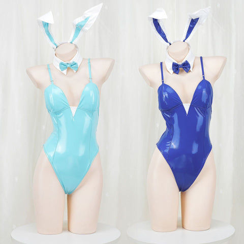 cosplay 性感漆皮兔女郎 C1008 (淺藍/深藍)