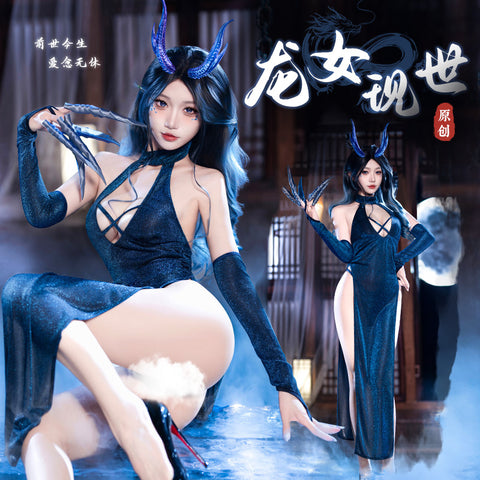 龍息魅影裸背連衣裙 ZY24