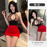 性感秘書套裝8510 (紅黑/黑白)