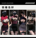 秘書OL露乳包臀裙套裝 610 (楊梅子,藍灰,紅灰,豹紋)