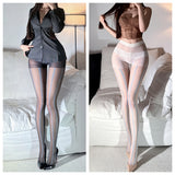 暗豎紋絲襪 9089 (黑色,白色)