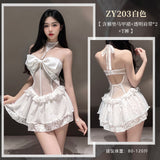 花嫁開襠魚骨馬甲裙 ZY203 (白,黑)