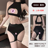 冰絲高彈瑜珈服 8404 (灰,黑)