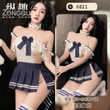 蝴蝶結JK制服連身衣 6821 (藍色,粉色)