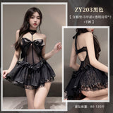 花嫁開襠魚骨馬甲裙 ZY203 (白,黑)
