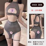 冰絲高彈瑜珈服 8404 (灰,黑)
