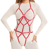 BODY HARNESS 綁帶捆綁連身裝 N0095 (黑,紅)