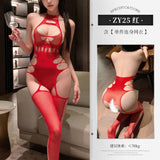 鏤空連身襪網衣 ZY25 (黑,紅)