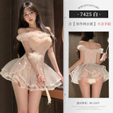 戀愛告白透視抹胸網衣裙 ZY7425 (黑,白)